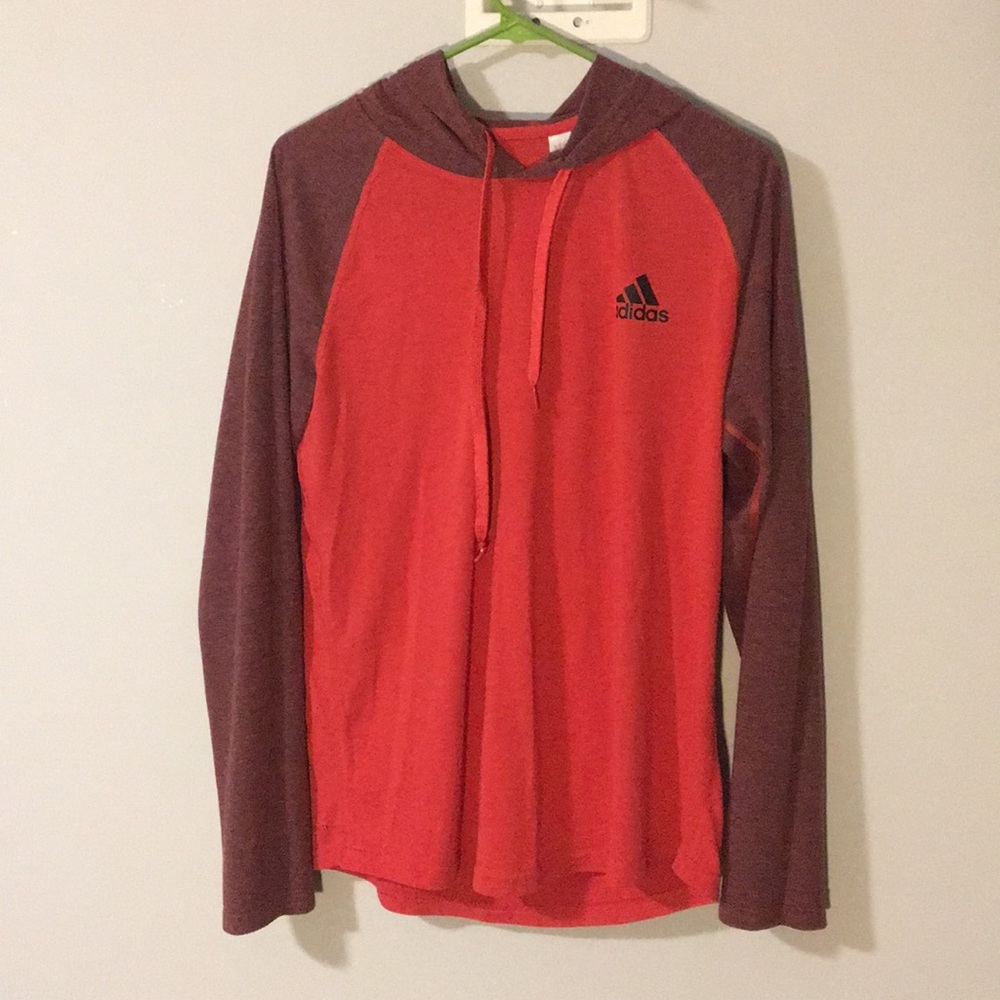 Orange/red adidas climalite hoodie